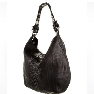 Gucci Black Snake-Embossed Hobo Bag